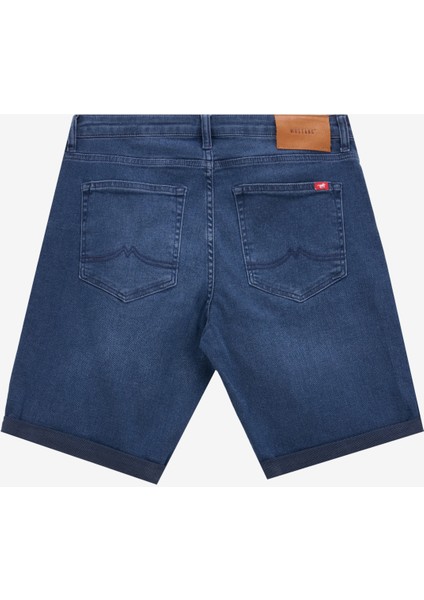 Lacivert Erkek Regular Fit Yıkamalı Denim Şort Chıcago - 1821