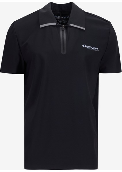 D5SM-TST3857 Siyah Relaxed Düz Erkek Polo T-Shirt