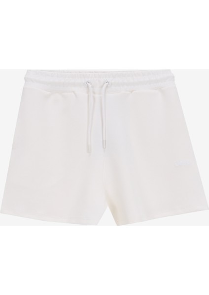Kırık Beyaz Kadın Lastikli Bel Standart Kalıp Sweat Şort J4SL-SHT7017