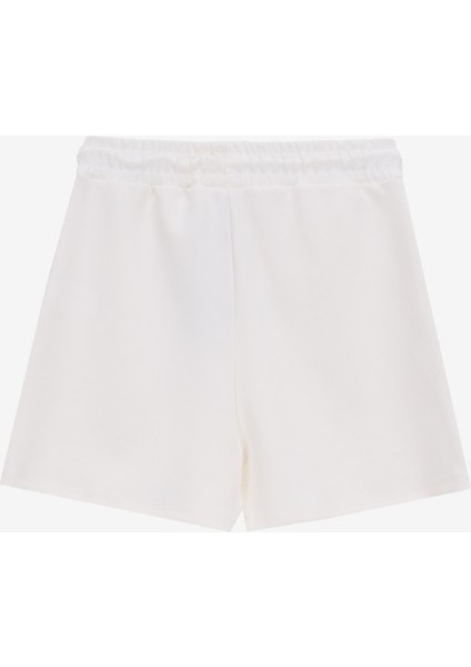 Kırık Beyaz Kadın Lastikli Bel Standart Kalıp Sweat Şort J4SL-SHT7017 fiyatları