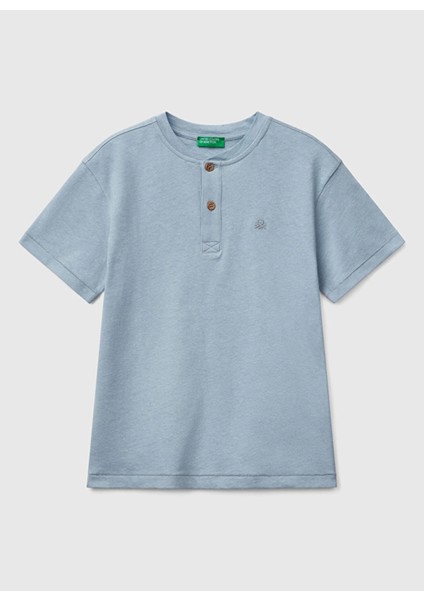 Baskılı Mavi Erkek Çocuk T-Shirt 3F4JC10NN