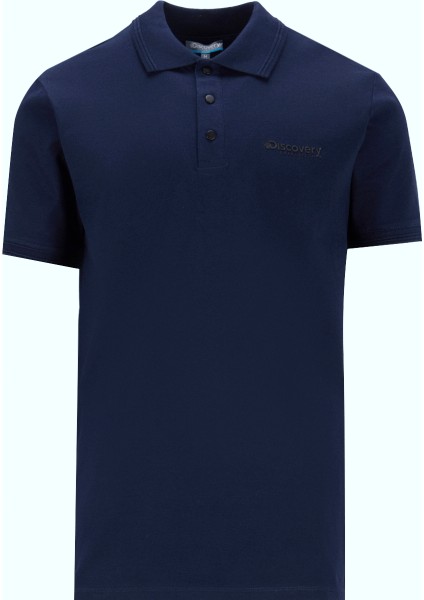 D4SM-TST3283 Lacivert Basic Düz Erkek Polo T-Shirt