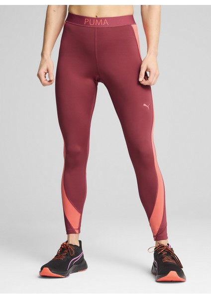 52667917 W Puma Strong Colorblocktı Beyaz Blok Desenli Kadın Tayt