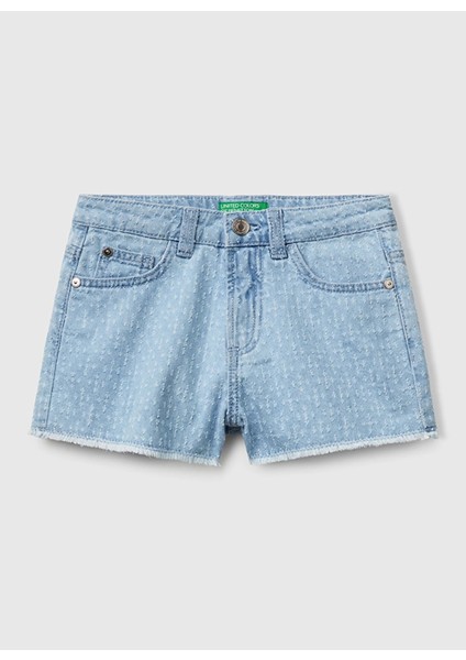 Normal Bel Regular Fit Indigo Kız Çocuk Şort 42P6C903W