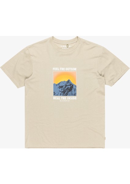 EQYZT08004 Feel The Outsıde Ss Tee Gri Bisiklet Yaka Normal Kalıp Baskılı Erkek T-Shirt fırsatları