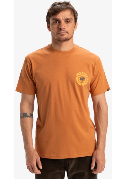 EQYZT08036 Evo Roads End Ss Kahve Bisiklet Yaka Oversized Baskılı Erkek T-Shirt
