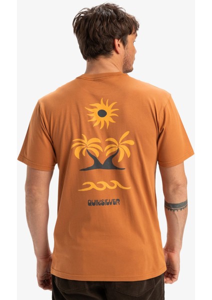 EQYZT08036 Evo Roads End Ss Kahve Bisiklet Yaka Oversized Baskılı Erkek T-Shirt fırsatları