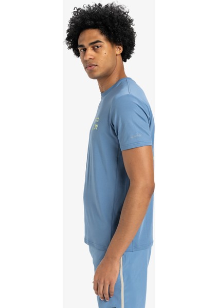 EQYKT04373 Lap Tıme Ss Tee Mavi Bisiklet Yaka Normal Kalıp Erkek T-Shirt fiyatları