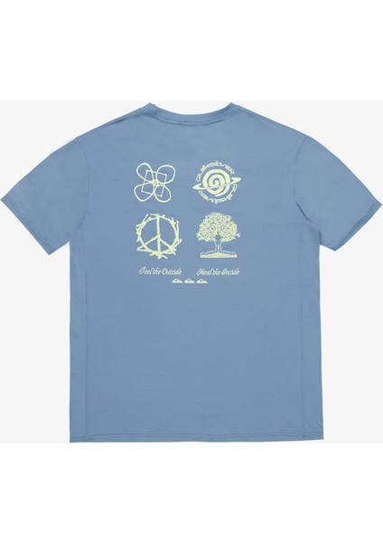 EQYKT04373 Lap Tıme Ss Tee Mavi Bisiklet Yaka Normal Kalıp Erkek T-Shirt indirimleri