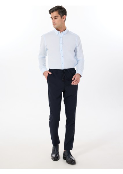 Bağlamalı Bel Normal Paça Slim Fit Lacivert Erkek Pantolon ACE001252275_LAC fiyatları