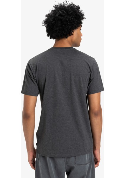 EQYZT08004 Feel The Outsıde Ss Tee Antrasit Bisiklet Yaka Normal Kalıp Baskılı Erkek T-Shirt modelleri
