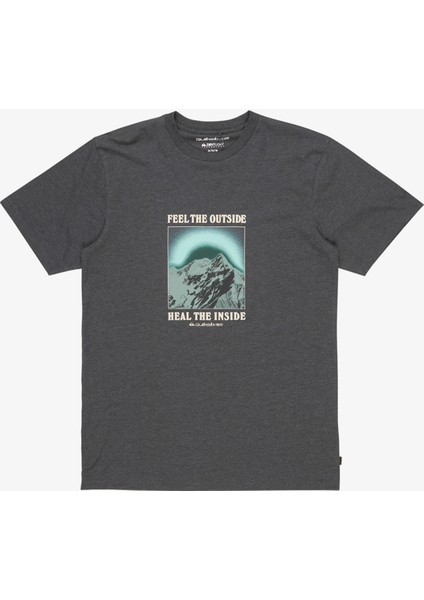 EQYZT08004 Feel The Outsıde Ss Tee Antrasit Bisiklet Yaka Normal Kalıp Baskılı Erkek T-Shirt fırsatları