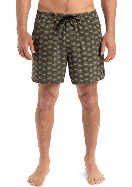 EQYJV04108 Surfsılk Scallop Volley Yeşil Normal Bel Standart Kalıp Erkek Şort Mayo