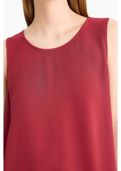 Regular Fit Yuvarlak Yaka Kolsuz Plaj Üstü-Fall in Love D9762AX25SM fırsatları