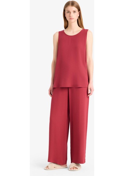 Regular Fit Esnek Belli Bağcıklı Plaj Pantolonu-Fall in Love D9763AX25SM
