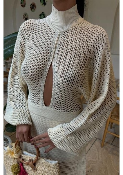 Ajurlu Triko Elbise 2854