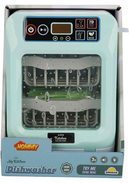 Hommy Sesli ve Işıklı Yeşil Bulaşık Makinesi