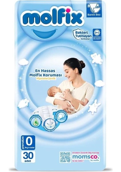 Molfix Premature Bebek Bezi 0 Beden 0-3 kg 30 Adet
