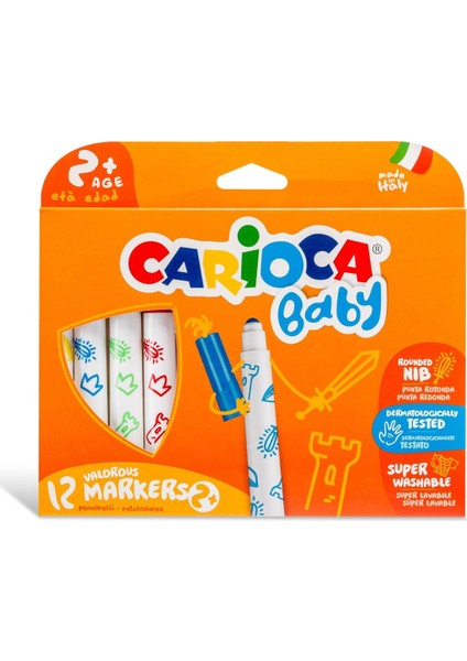 Carioca Jumbo Bebek Süper Yıkanabilir Keçeli Boya Kalemi 12'li