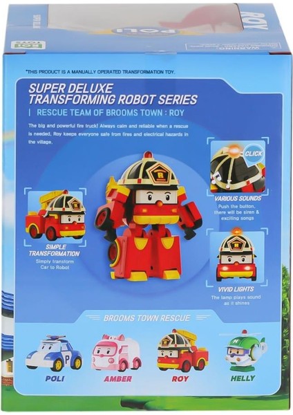 Polı MRT-686 Sesli ve Işıklı Robocar Poli Büyük Transforming Robot Roy -Necotoys