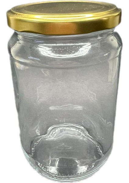 660ML Şeffaf Cam Konserve Kavanozu Gold Kapaklı , 12 Adet, Cam Kavanoz, Konserve Kavanozu, Reçel Kavanozu, Bal Kavanozu, Saklama Kavanozu