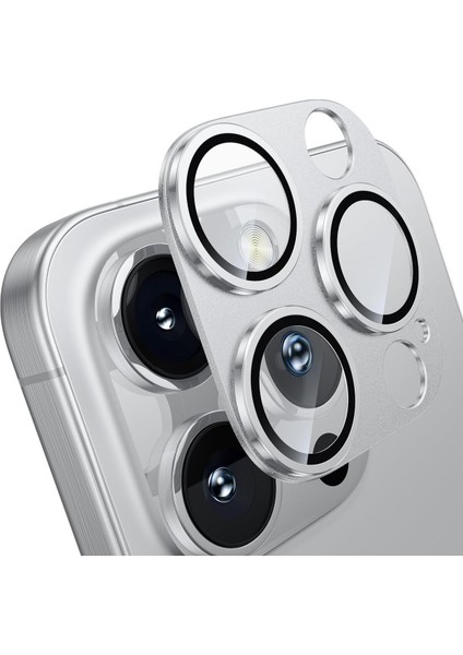 Apple iPhone 16 Pro & Apple iPhone 16 Pro Max Uyumlu Çerçeveli Tam Koruma Kamera Lens Koruyucu