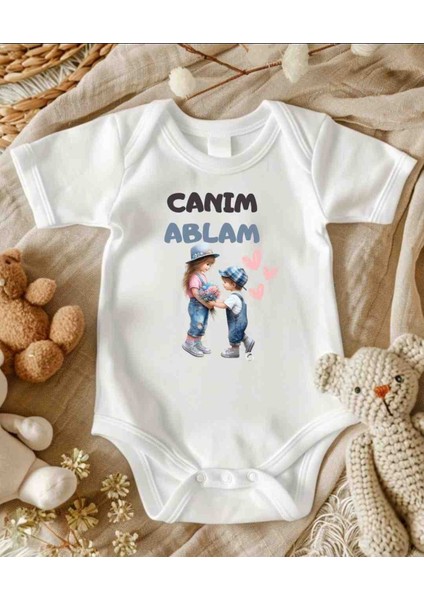 Özel Tasarım Canım Ablam Baskılı Hediyelik Bebek Zıbın