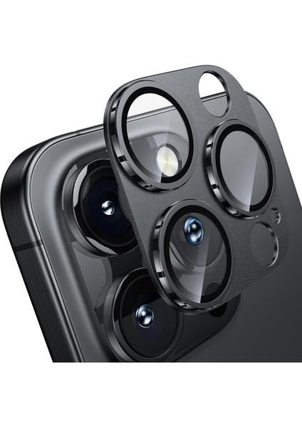 Apple iPhone 16 Pro & Apple iPhone 16 Pro Max Uyumlu Çerçeveli Tam Koruma Kamera Lens Koruyucu