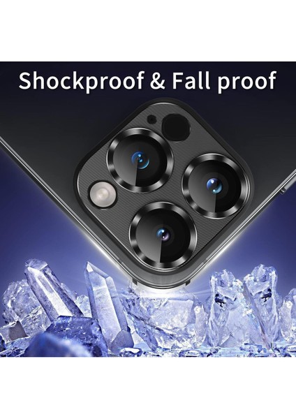 Apple iPhone 16 Pro & Apple iPhone 16 Pro Max Uyumlu Çerçeveli Tam Koruma Kamera Lens Koruyucu