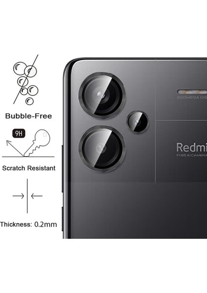 Xiaomi Redmi Note 13 Pro Plus Uyumlu Kamera Koruma Renkli Lens Koruyucu Temperli Cam Koruma