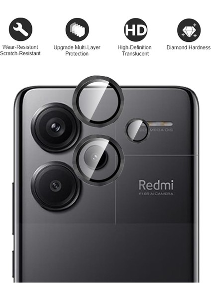 Xiaomi Redmi Note 13 Pro Plus Uyumlu Kamera Koruma Renkli Lens Koruyucu Temperli Cam Koruma