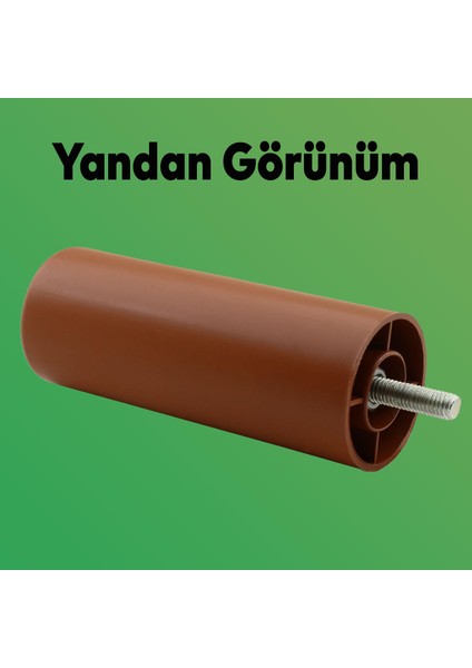 Mobilya Kanepe Sehpa Tv Ünitesi Koltuk Ince Diş Orta Destek Ayağı 12 cm Kahverengi Baza Ayak 4 Adet