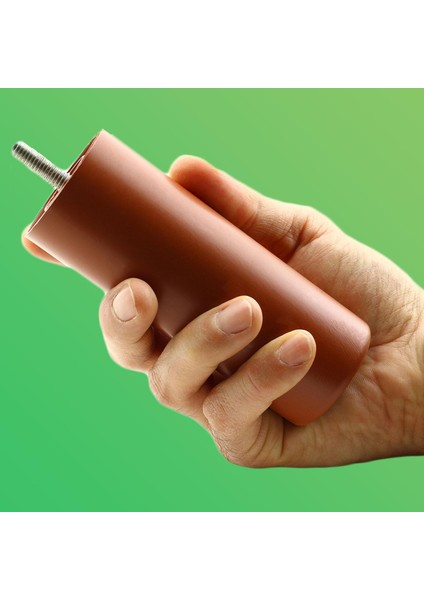 Mobilya Kanepe Sehpa Tv Ünitesi Koltuk Ince Diş Orta Destek Ayağı 12 cm Kahverengi Baza Ayak 4 Adet