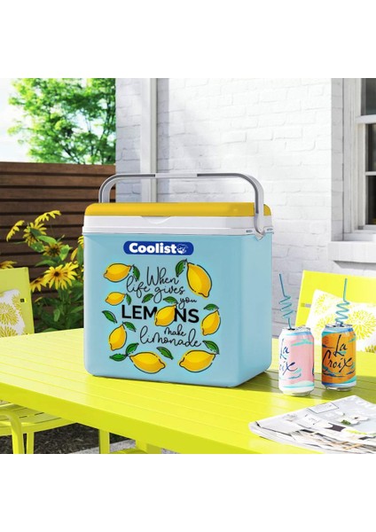 CLB30LM 30 Litre Limon Desenli Buzluk + 3 Adet 400GR. Buz Kaseti