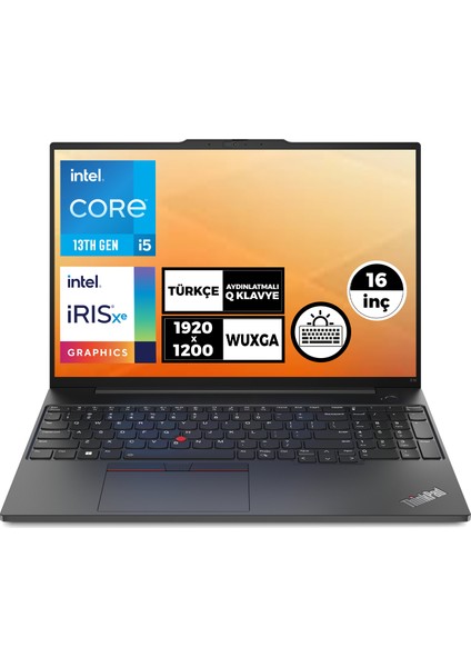 Thinkpad E16 G1 I5-1335U 16GB 512GB SSD 16" Wuxga W11P Taşınabilir Bilgisayar 21JN00MWTX 008