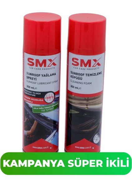 Sunroof Temizleme Köpüğü 300 ml + Yağlama Spreyi 300 Ml.
