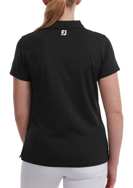 Kadın Stretch Pique Polo Yaka Siyah T-Shirt 88492 modelleri