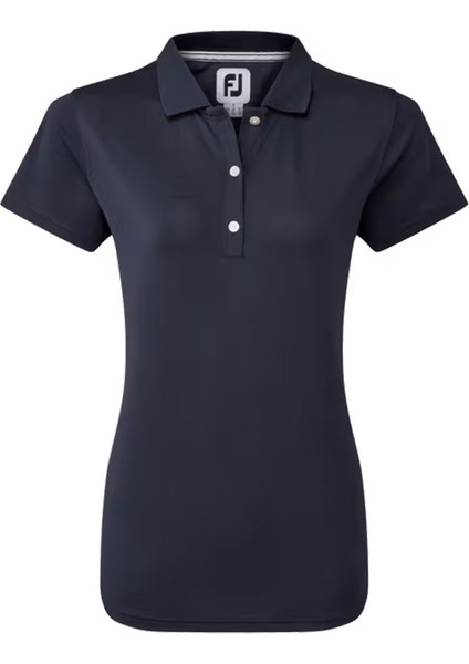 Kadın Stretch Pique Polo Yaka Lacivert T-Shirt 88494 modelleri