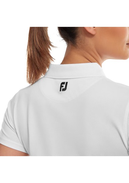 Kadın Stretch Pique Polo Yaka Beyaz T-Shirt 88493 indirimleri