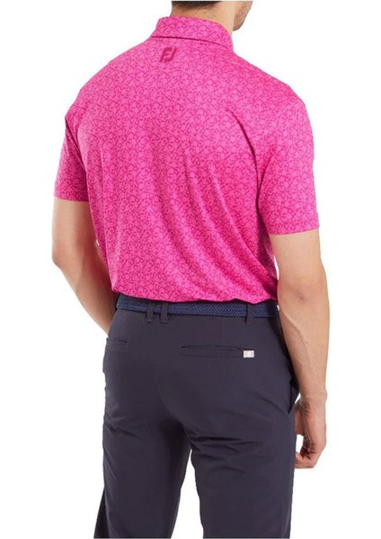 Çiçek Baskılı Polo Yaka Golf T-Shirt Fuşya 81616 fiyatları