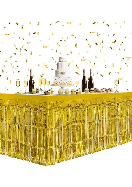 Metalize Masa Eteği Altın