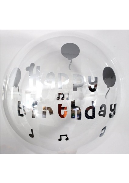 Happy Birthday Şeffaf Balon Gümüş fiyatları