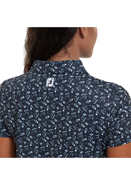Kadın Floral Print Lisle Lacivert T-Shirt 80240 fırsatları