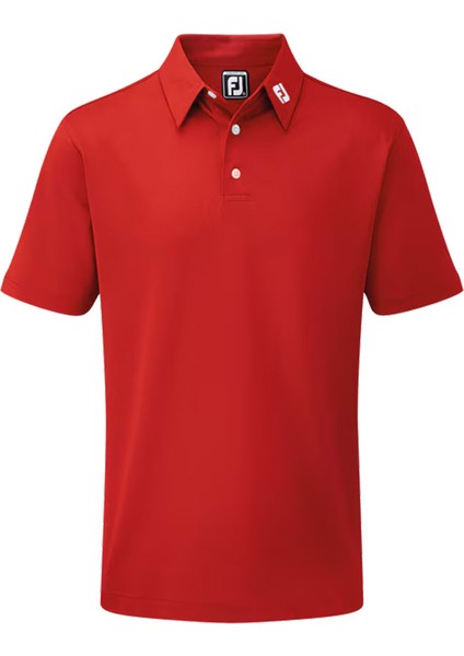 Stretch Pique Solid Polo Yaka Kırmızı Golf T-Shirt 91825 modelleri