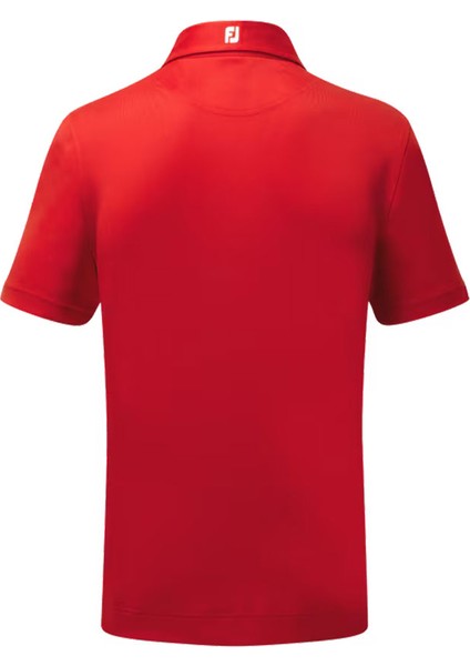 Stretch Pique Solid Polo Yaka Kırmızı Golf T-Shirt 91825 fırsatları