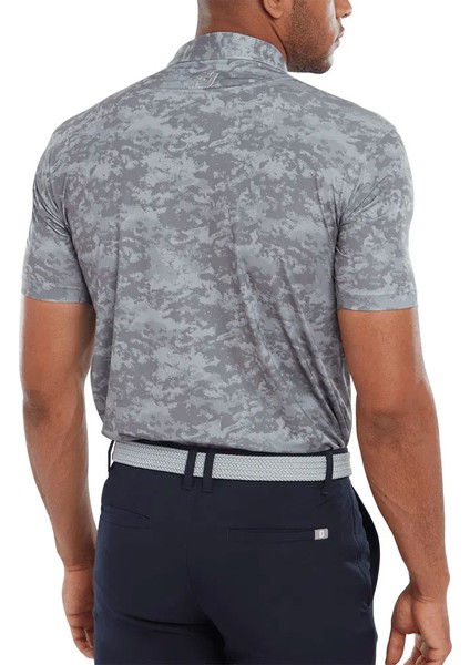 Bulut Kamuflajı Lisle Polo Yaka Golf T-Shirt Gri 80006