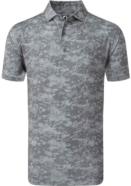 Bulut Kamuflajı Lisle Polo Yaka Golf T-Shirt Gri 80006