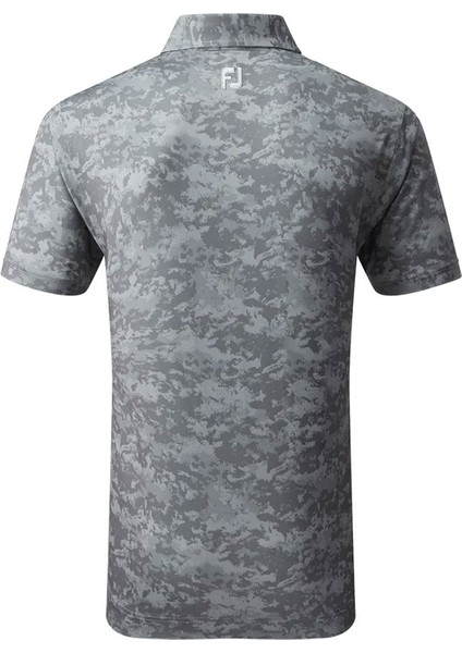 Bulut Kamuflajı Lisle Polo Yaka Golf T-Shirt Gri 80006