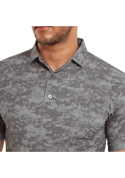 Bulut Kamuflajı Lisle Polo Yaka Golf T-Shirt Gri 80006