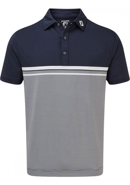 Lisle Engineered Çizgili Polo Yaka Golf T-Shirt Lacivert 84466